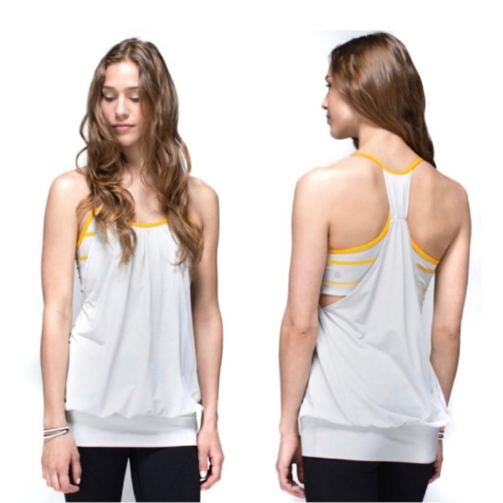 Lululemon No Limits Tank In Pop Stripe Light Gray Size 6